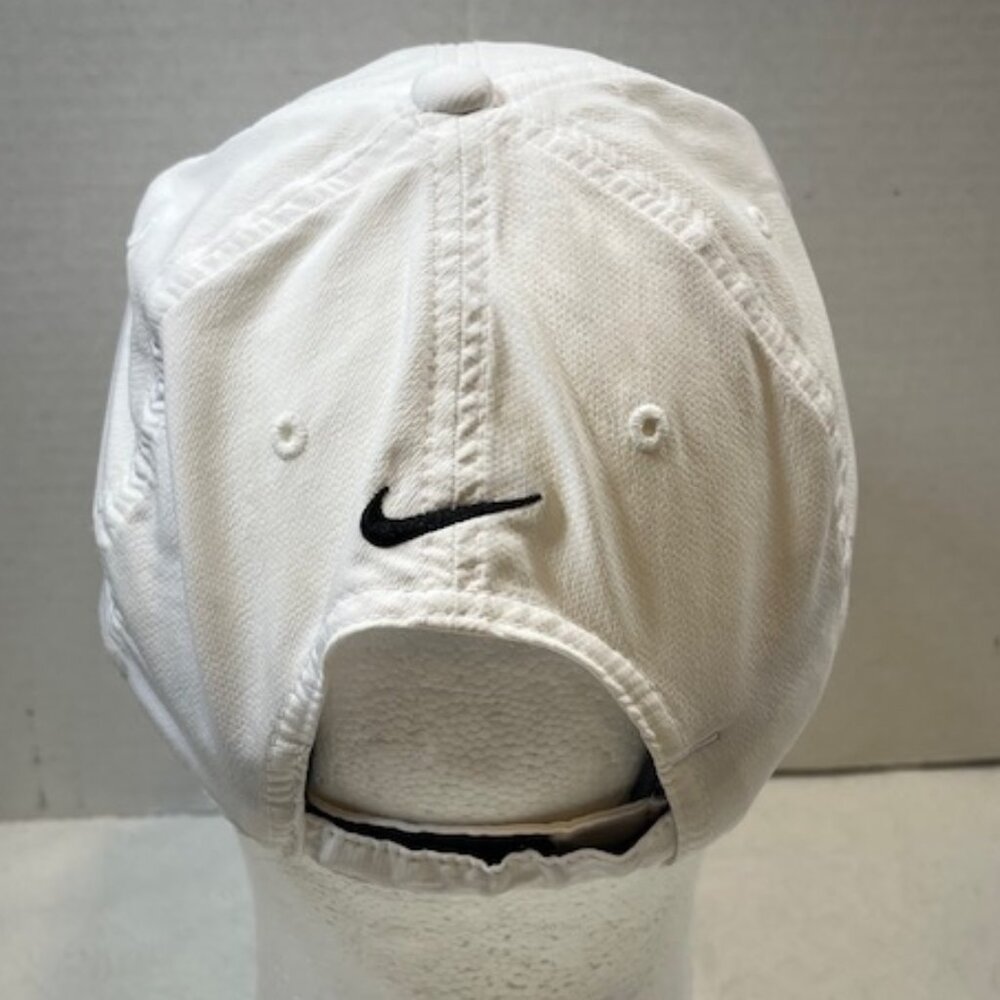 Nike Golf Cap Hat White Black Swoosh Emblem Adjustable Lightweight - Picture 4 of 11